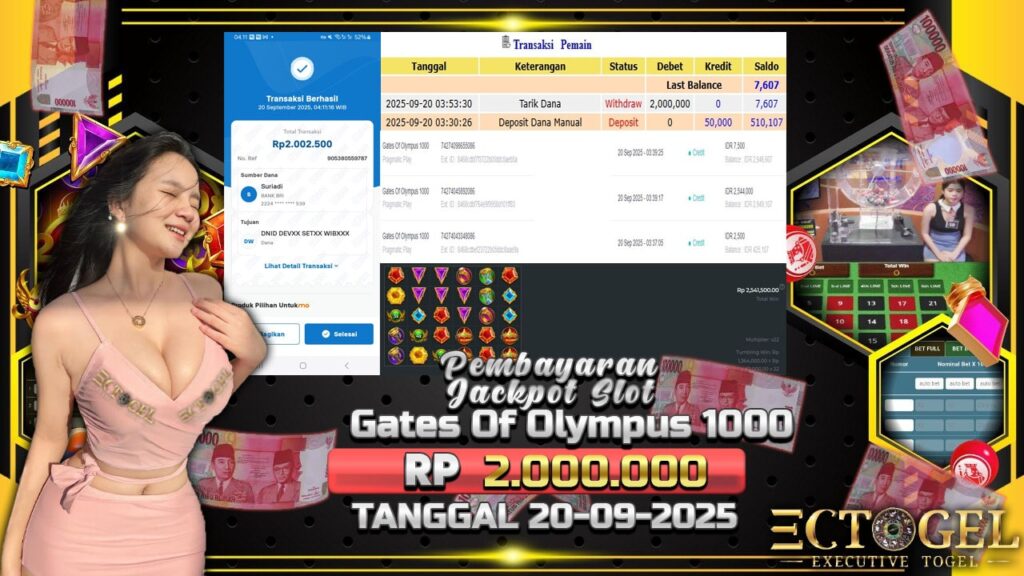 BUKTI JACKPOT SLOT GATES OF OLYMPUS 1000 TERPERCAYA DI INDONESIA TGL 20-09-2025