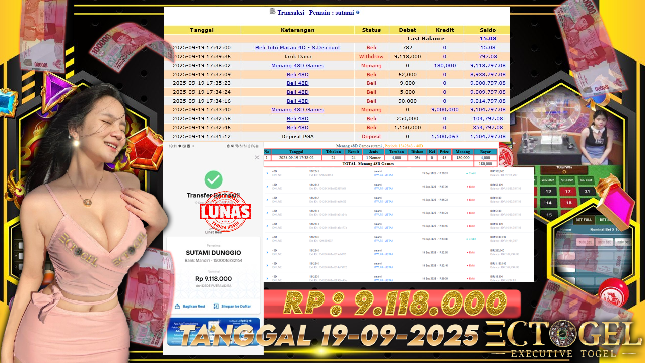 BUKTI JACKPOT SLOT IDN LIVE GAMES INDONESIA TGL 19-09-2025