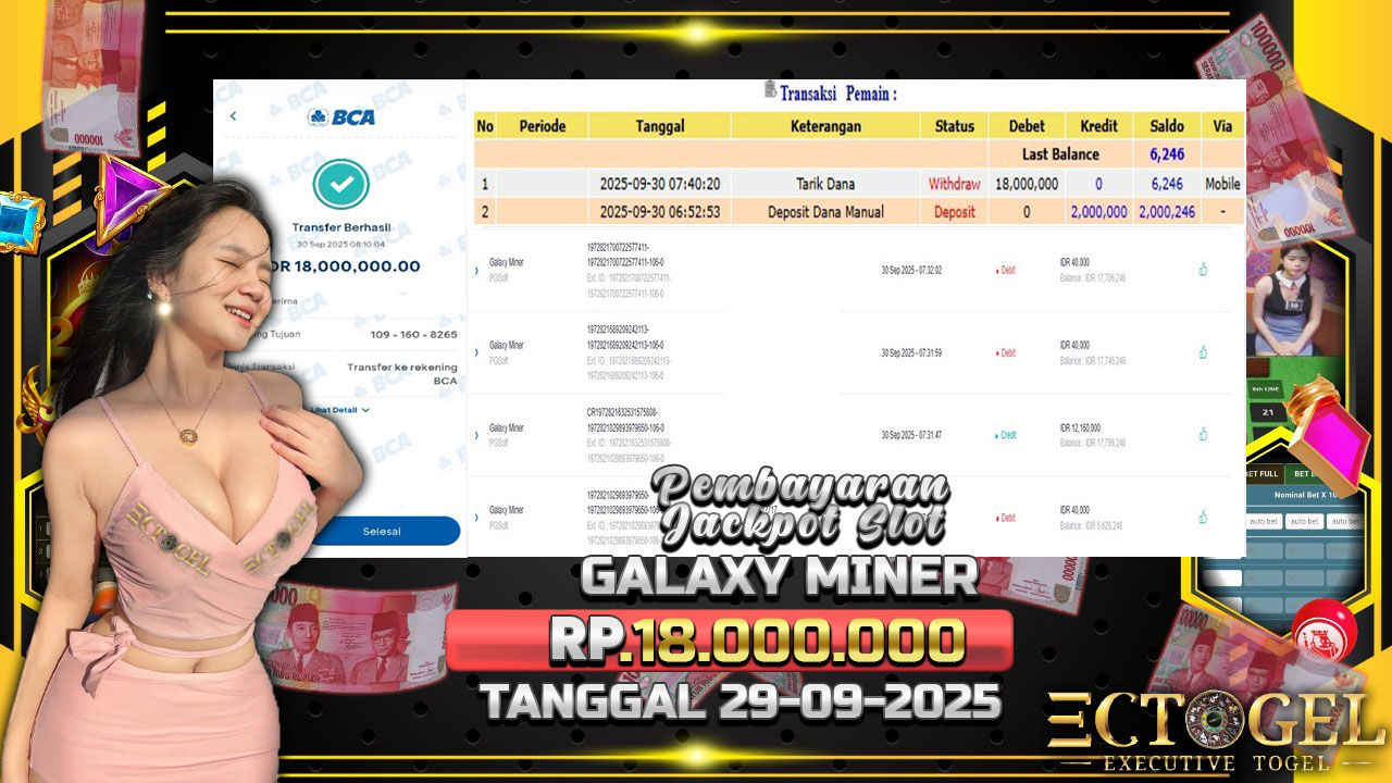 BUKTI JACKPOT SLOT PG SOFT GALAXY MINER TERPERCAYA DI INDONESIA TGL 29-09-2025