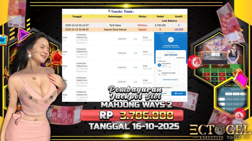 BUKTI JACKPOT SLOT MAHJONG WAYS  2 TERPERCAYA DI INDONESIA TGL 16-10-2025