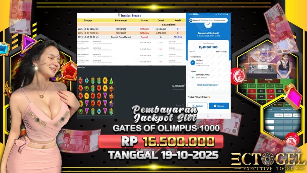 BUKTI JACKPOT SLOT GATES OF OLYMPUS SUPER SCATTER TERPERCAYA DI INDONESIA TGL 19-10-2025