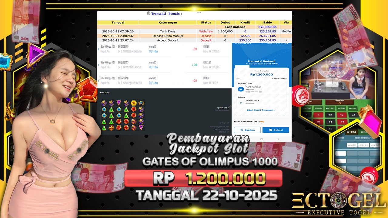 BUKTI JACKPOT SLOT GATES OF OLYMPUS 1000 TERPERCAYA DI INDONESIA TGL 22-10-2025