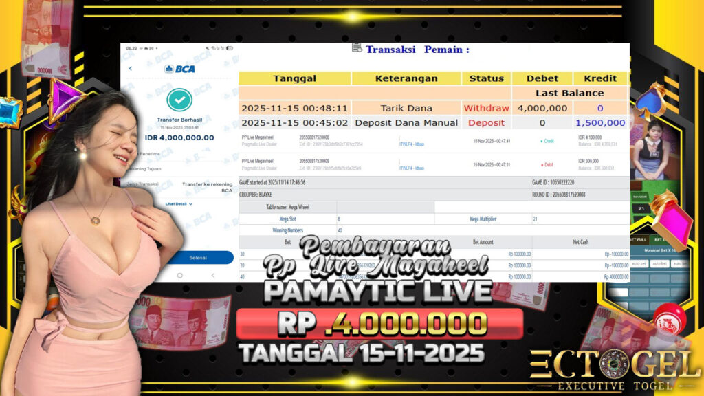 BUKTI JACKPOT PP LIVE MAGAHEEL TERPERCAYA DI INDONESIA TGL 15-11-2025