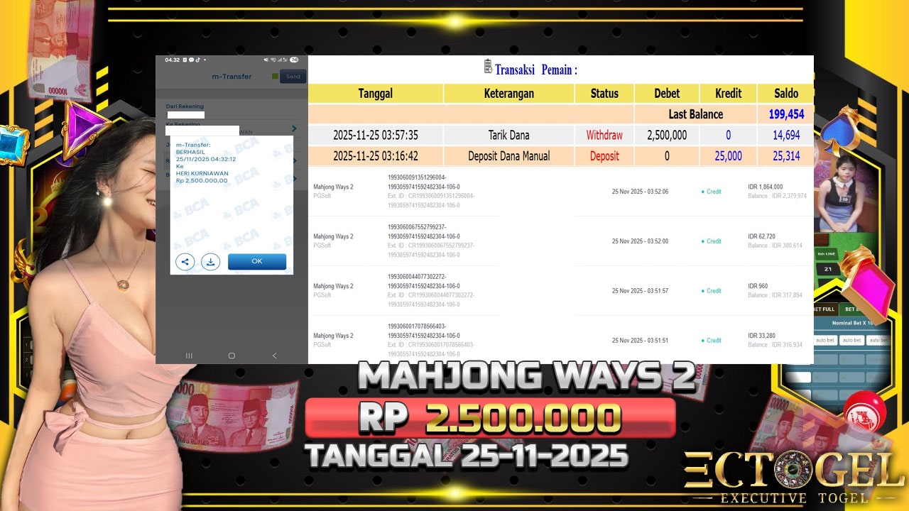 BUKTI JACKPOT SLOT MAHJONG WAYS 2 TERPERCAYA DI INDONESIA TGL 25-11-2025