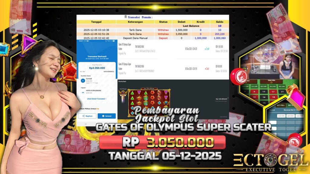BUKTI JACKPOT SLOT GATES OF OLYMPUS SUPER SCATER TERPERCAYA DI INDONESIA TGL 05-12-2025