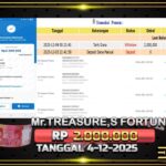 BUKTI JACKPOT SLOT MR.TREASURE FORTUNE TERPERCAYA DI INDONESIA TGL 03-12-2025